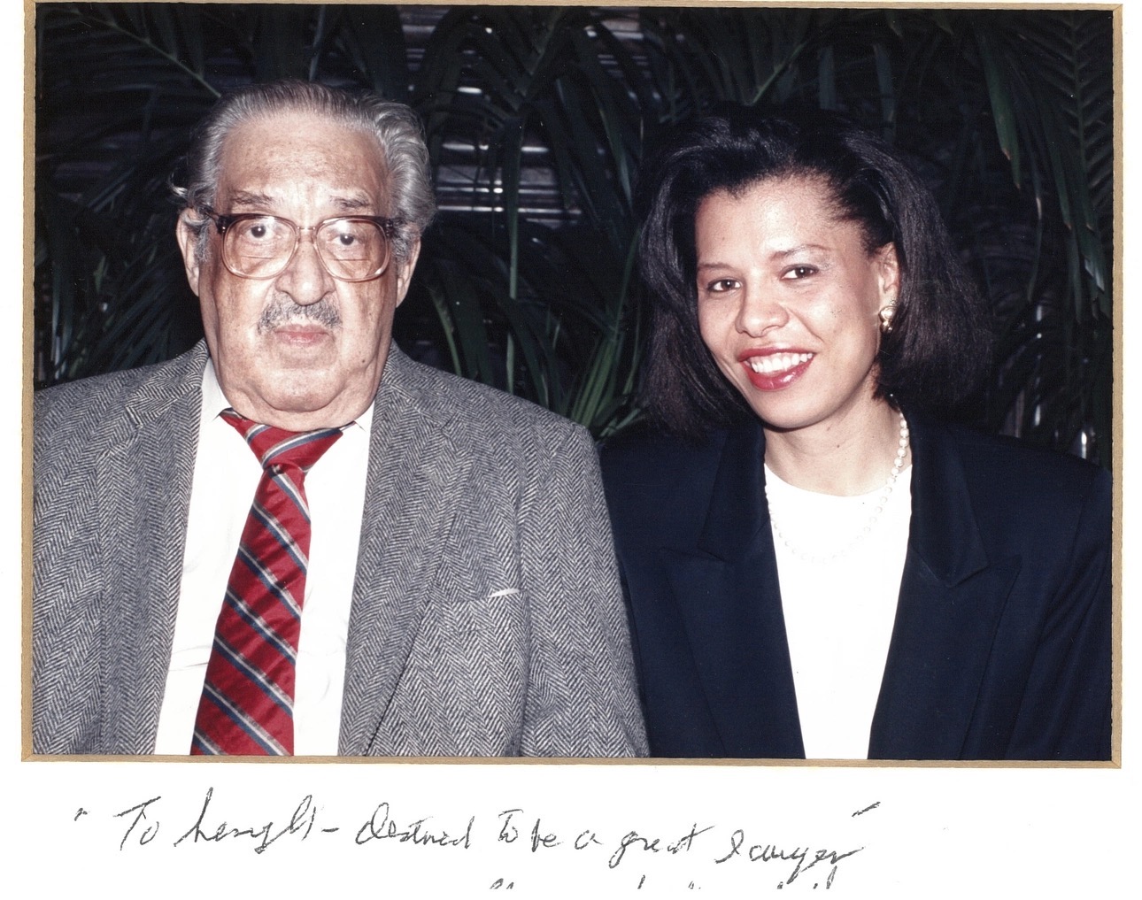 A polaroid photo of Sheryll Cashin with Supreme Court Justice Thurgood Marshall, Courtesy of Sheryll Cashin