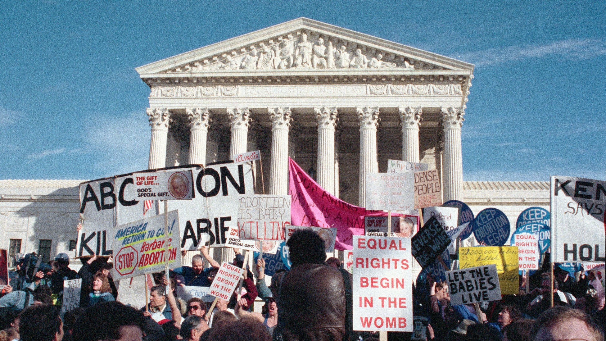 Abortion protest in front of the Supreme Court, Bettmann : Getty