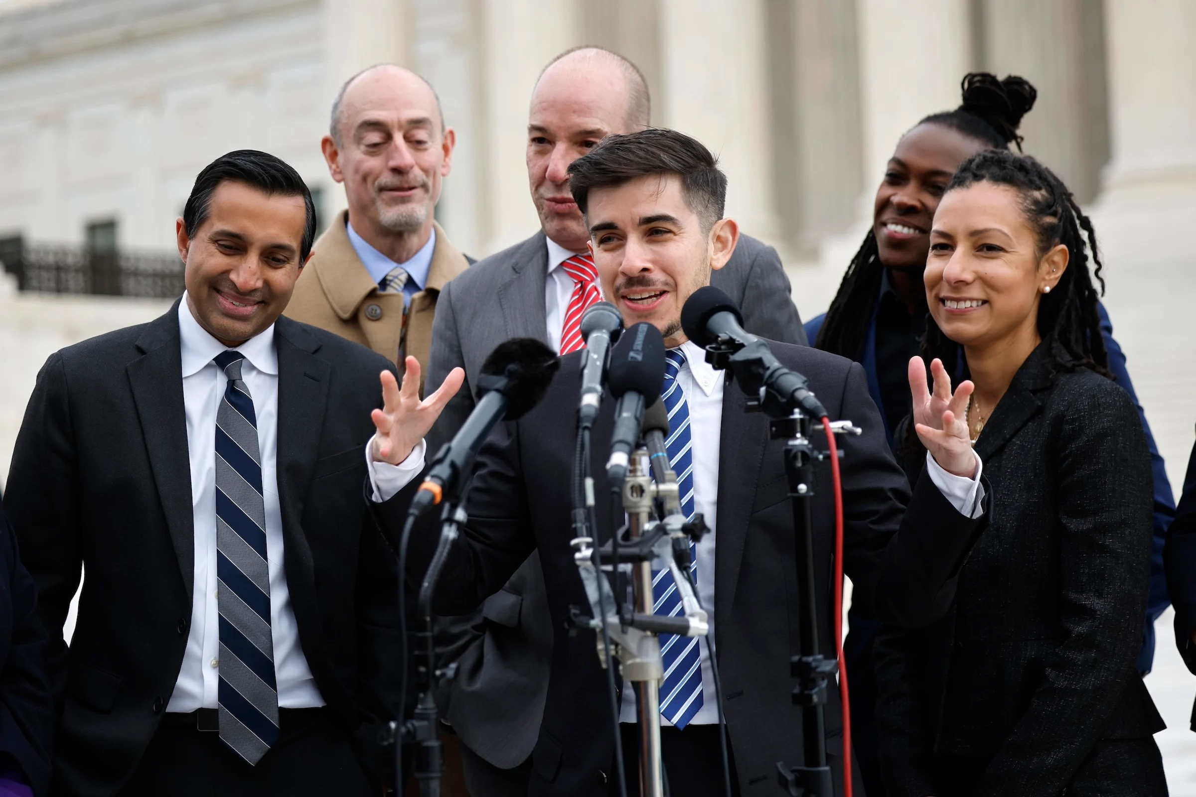 Chase Strangio speaks before Supreme Court on December 4, 2024, credit Getty Images