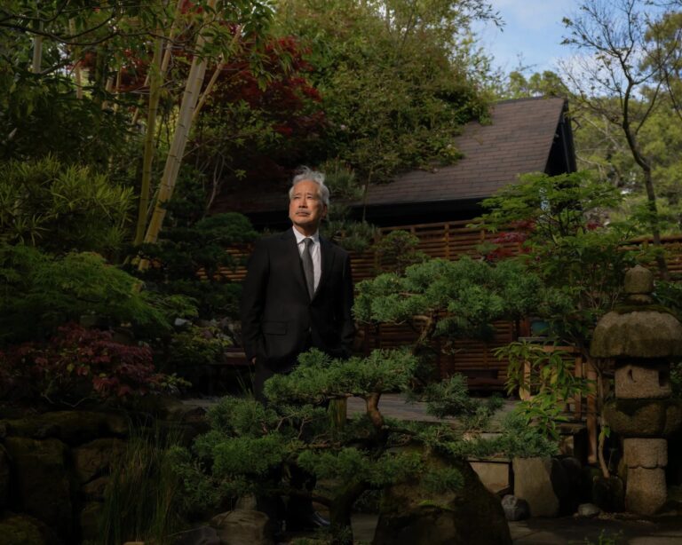 Don Tamaki in a garden, credit Mike Kai Chen for The New York Times