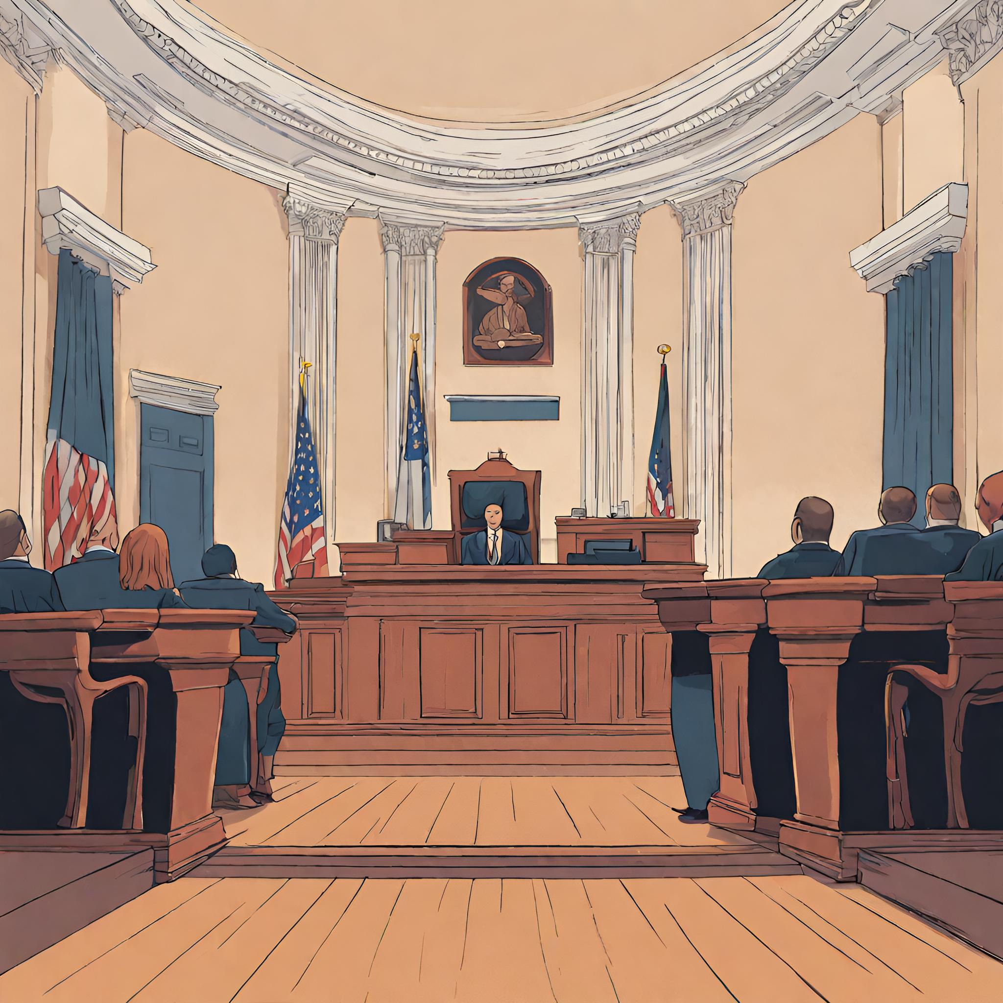 Illustration of a court room