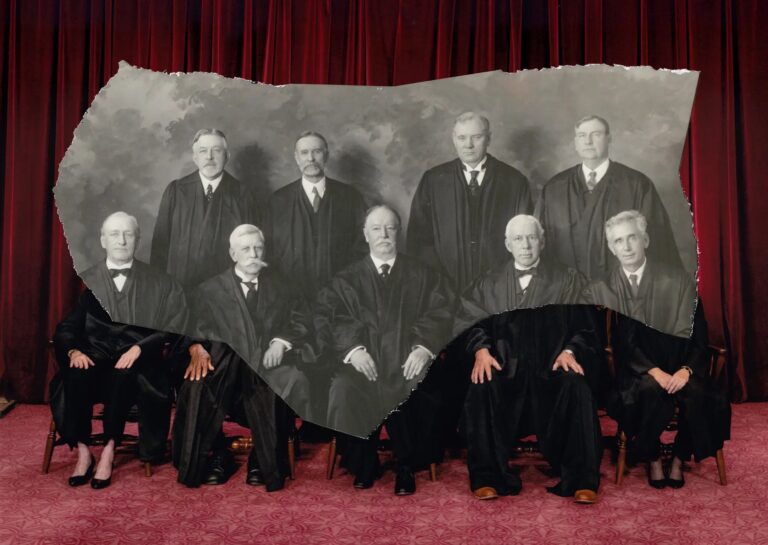Illustration of various supreme court justices, Photo illustration by Ricardo Tomás