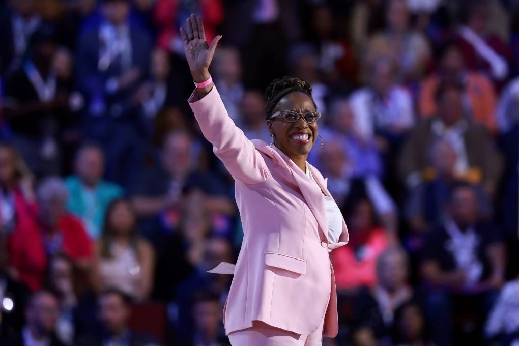 Lateefah Simon speaks on stage, credit Joe Raedle:Getty Images