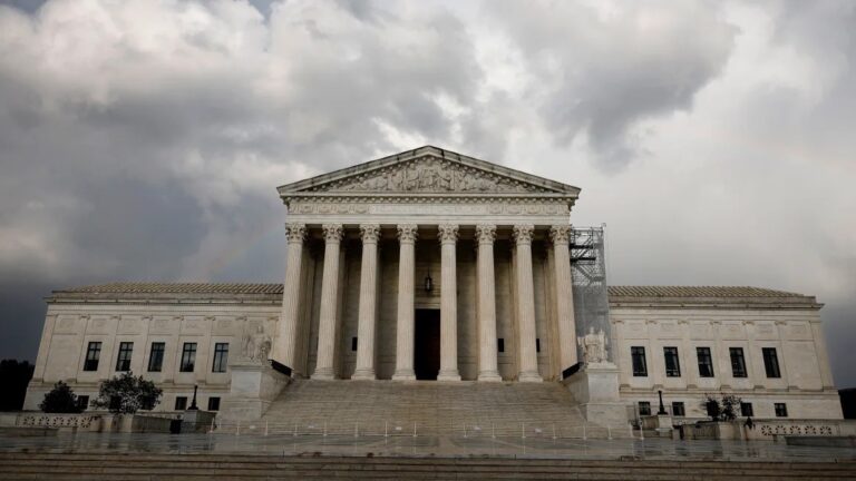 Passing storm clouds are seen over the U.S. Supreme Court, credit Kevin Dietsch:Getty Images